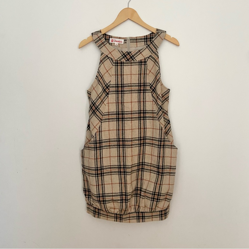 Vintage 70s Plaid Maternity Dress